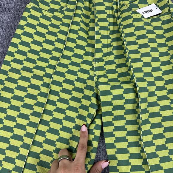 Lisa Says Gah Jeans Women 26 Robyn Wide Leg Vintage Rug Bocce Court Geometric - Picture 13 of 16